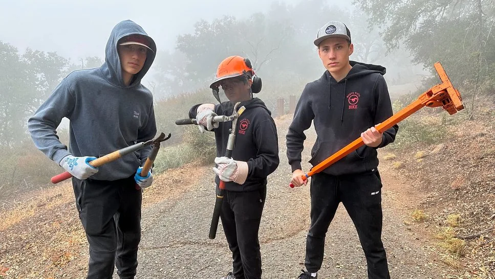 Volunteers clearing a Mount Diablo day-use area in the MVHS mountain-bike team’s September 2023 post
