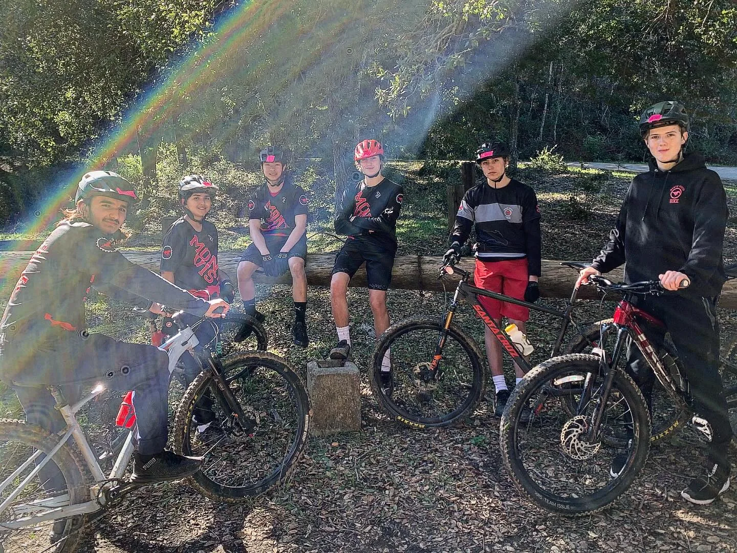 Mountain-bike riders at the team’s first Dan Cook time trial in February 2024