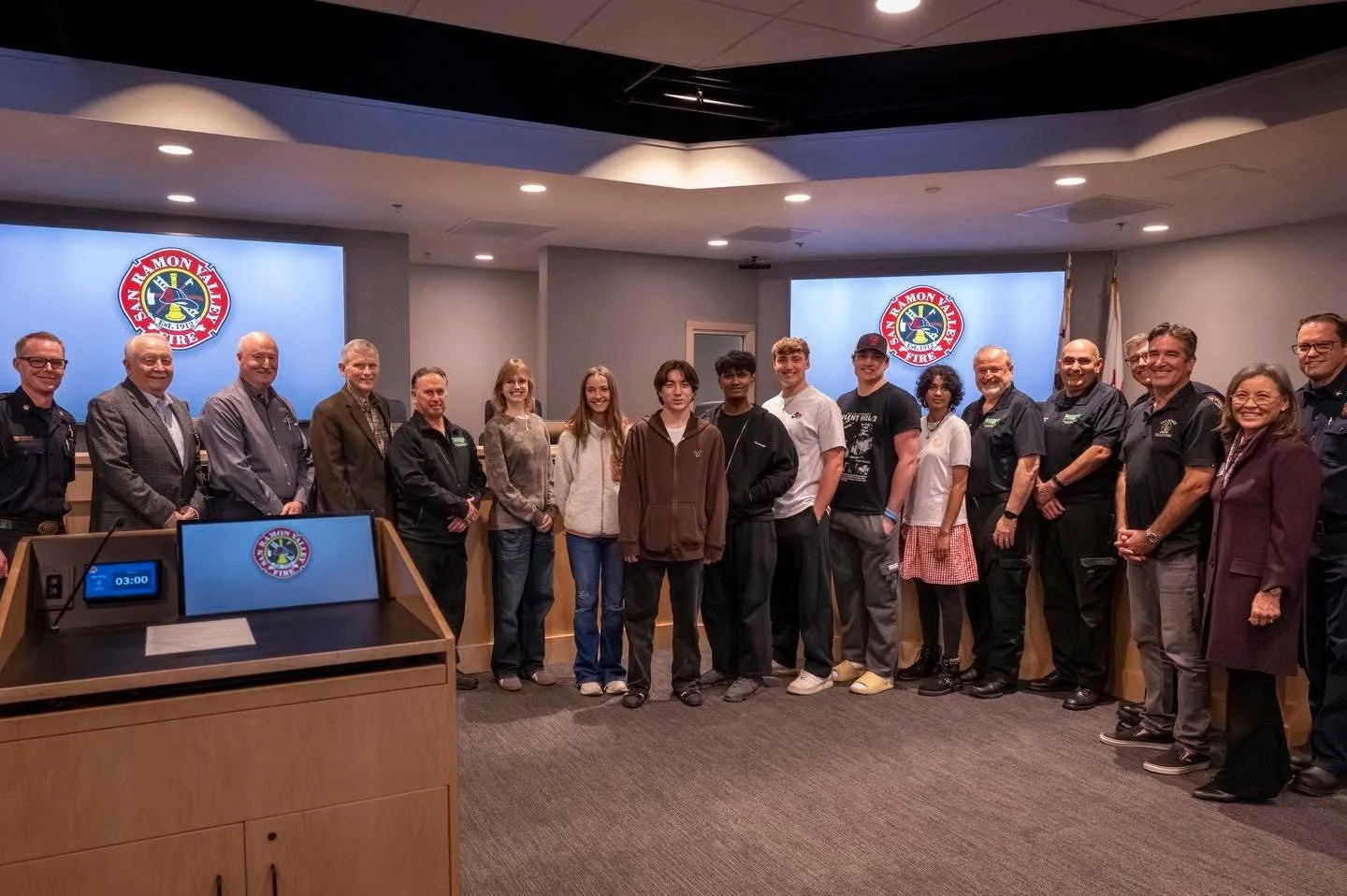 Tommy with a group at the San Ramon Valley Fire Protection District